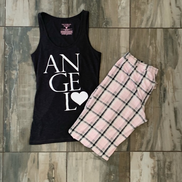 Victoria's Secret Other - 🎃 👉 VS PYJAMAS - Pink & Grey Plaid - Small